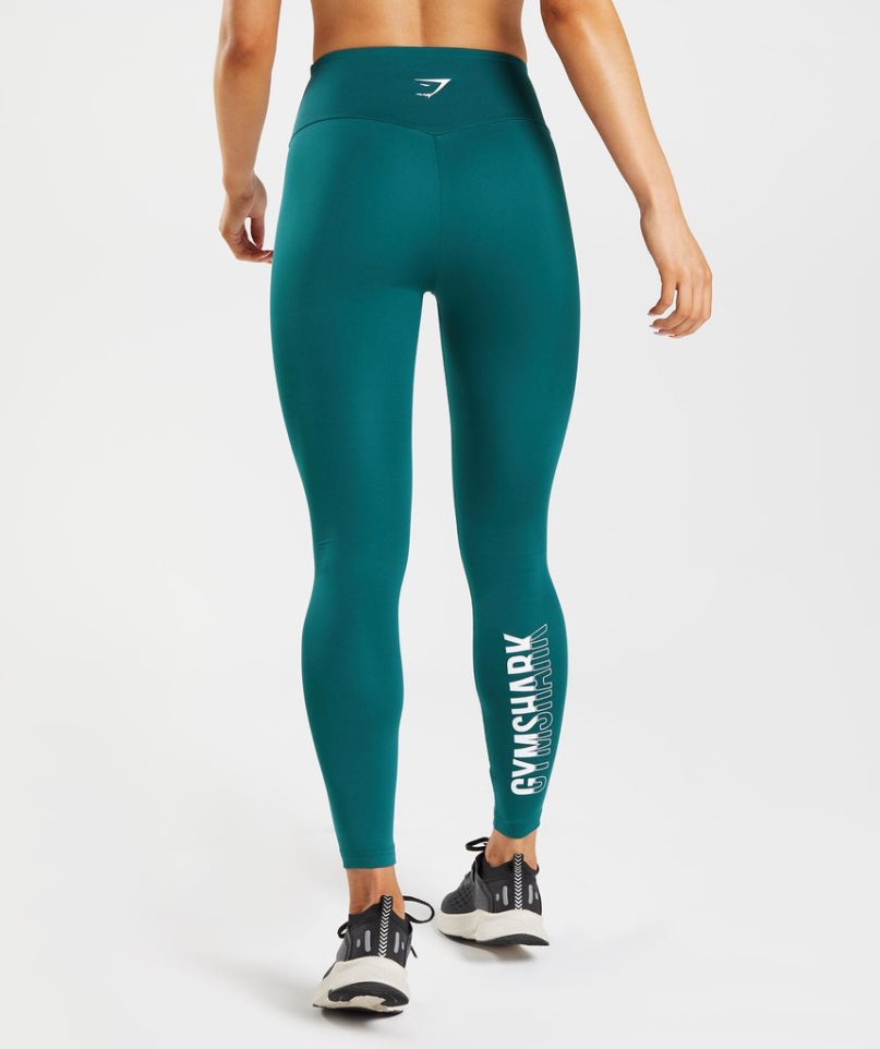 Women\'s Gymshark Fraction Leggings Turquoise | NZ 9XMAQW